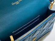 Dior Caro belt pouch with chain steel blue supple cannage calfskin 20cm - 2