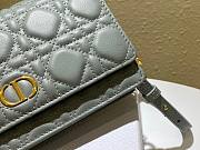 Dior Caro belt pouch with chain gray supple cannage calfskin 20cm - 3
