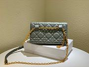 Dior Caro belt pouch with chain gray supple cannage calfskin 20cm - 5