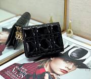 Dior mini Lady wallet black patent cannage calfskin 11cm - 1