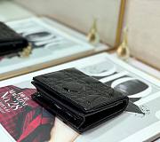 Dior mini Lady wallet black patent cannage calfskin 11cm - 3