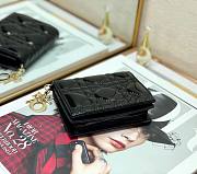 Dior mini Lady wallet black patent cannage calfskin 11cm - 4