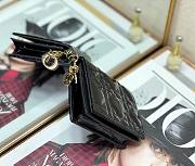 Dior mini Lady wallet black patent cannage calfskin 11cm - 5