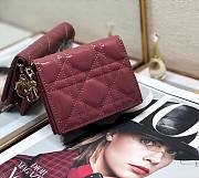 Dior mini Lady wallet plum pink patent cannage calfskin 11cm - 1