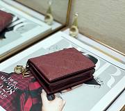 Dior mini Lady wallet plum pink patent cannage calfskin 11cm - 3