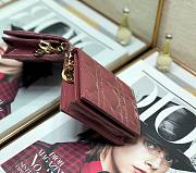Dior mini Lady wallet plum pink patent cannage calfskin 11cm - 6
