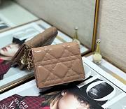 Dior mini Lady wallet nude patent cannage calfskin 11cm - 1