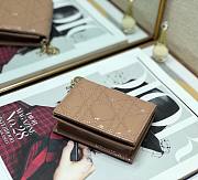 Dior mini Lady wallet nude patent cannage calfskin 11cm - 3