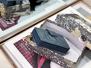 Dior Lady 5-gusset card holder sky blue patent cannage calfskin 10.5cm - 5