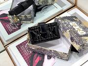 Dior Lady 5-gusset card holder black patent cannage calfskin 10.5cm - 5