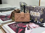 Dior Lady 5-gusset card holder beige patent cannage calfskin 10.5cm - 1