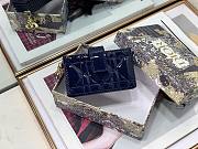 Dior Lady 5-gusset card holder dark blue patent cannage calfskin 10.5cm - 6