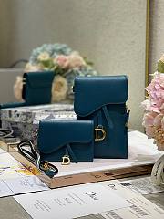 Dior Saddle multifunction pouch in indigo blue 18.5cm - 1