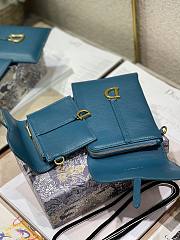Dior Saddle multifunction pouch in indigo blue 18.5cm - 5