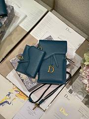 Dior Saddle multifunction pouch in indigo blue 18.5cm - 6