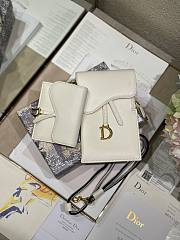 Dior Saddle multifunction pouch in white 18.5cm - 3