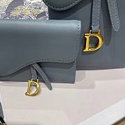 Dior Saddle multifunction pouch in blue-gray 18.5cm - 2