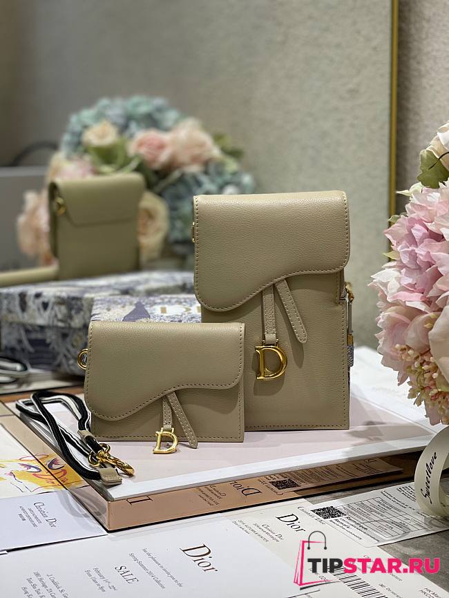 Dior Saddle multifunction pouch in beige 18.5cm - 1