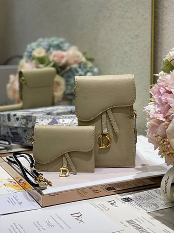 Dior Saddle multifunction pouch in beige 18.5cm