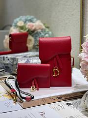 Dior Saddle multifunction pouch in red 18.5cm - 1