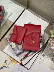 Dior Saddle multifunction pouch in red 18.5cm - 4
