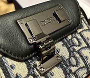 Dior Nano pouch beige and black oblique jacquard and black smooth calfskin 11.5cm - 3