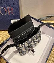 Dior Nano pouch beige and black oblique jacquard and black smooth calfskin 11.5cm - 4