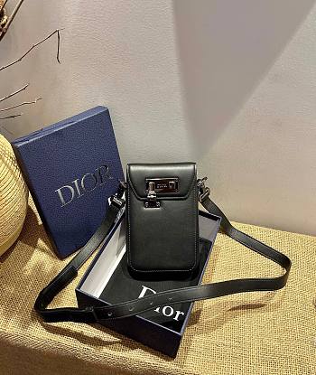 Dior Vertical pouch black smooth calfskin 11cm