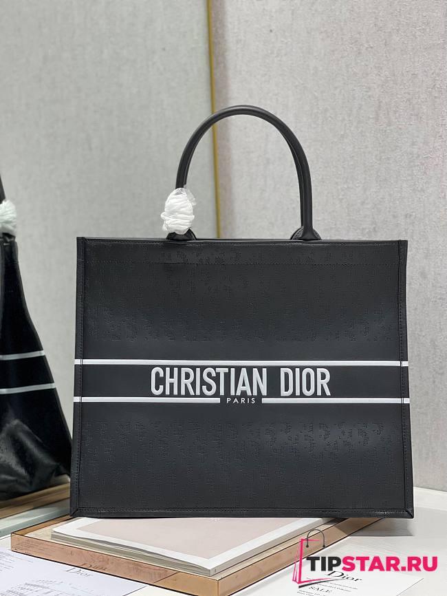Dior Book tote oblique leather in black 41cm - 1