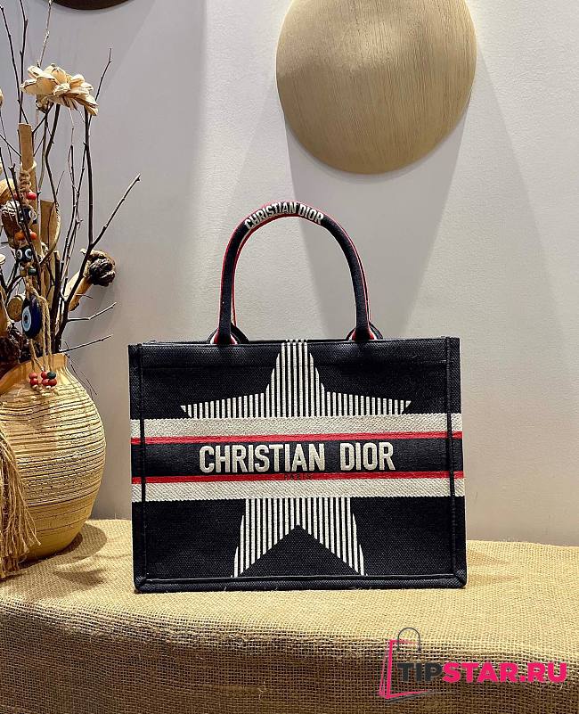 Dior Book tote Dioralps black three-tone embroidery 36cm - 1