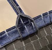 Dior Book tote blue crocodile-effect embroidered velvet 41.5cm - 5