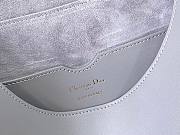 Dior Large bobby bag gray grained calfskin with blue dior oblique embroidered shoulder strap 27cm - 5