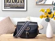 Dior Large bobby bag black with blue dior oblique embroidered shoulder strap 27cm - 1