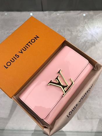 LV wallet patent leather poppy pink M61581 19cm