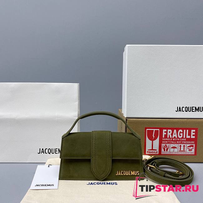 Jacquemus | Le bambino small crossbody strap bag in green 18cm - 1