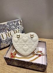 Dior Dioramour caro heart pouch with chain latte cannage calfskin with heart motif 11cm - 5