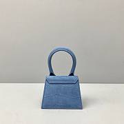 Jacquemus | Le chiquito mini crocodile-effect bag in blue 12cm - 4