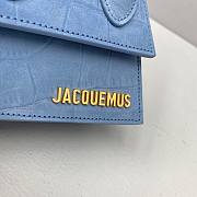 Jacquemus | Le chiquito mini crocodile-effect bag in blue 12cm - 2