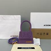 Jacquemus | Le chiquito mini crocodile-effect bag in purple 12cm - 1