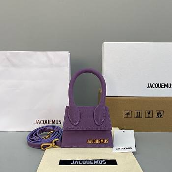 Jacquemus | Le chiquito mini crocodile-effect bag in purple 12cm