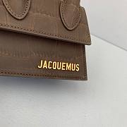 Jacquemus | Le chiquito mini crocodile-effect bag in brown 12cm - 5