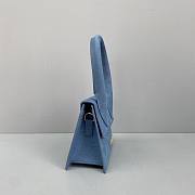 Jacquemus | Le chiquito moyen small crocodile-effect bag in blue 18cm - 5