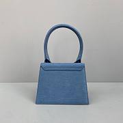 Jacquemus | Le chiquito moyen small crocodile-effect bag in blue 18cm - 4
