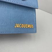 Jacquemus | Le chiquito moyen small crocodile-effect bag in blue 18cm - 3