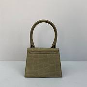 Jacquemus | Le chiquito moyen small crocodile-effect bag in moss green 18cm - 4