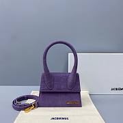 Jacquemus | Le chiquito moyen small crocodile-effect bag in purple 18cm - 1