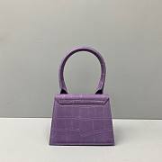 Jacquemus | Le chiquito moyen small crocodile-effect bag in purple 18cm - 5