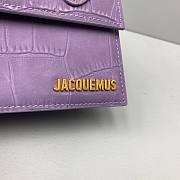 Jacquemus | Le chiquito moyen small crocodile-effect bag in purple 18cm - 2