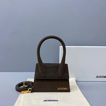Jacquemus | Le chiquito moyen small crocodile-effect bag in brown 18cm