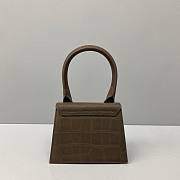 Jacquemus | Le chiquito moyen small crocodile-effect bag in brown 18cm - 5